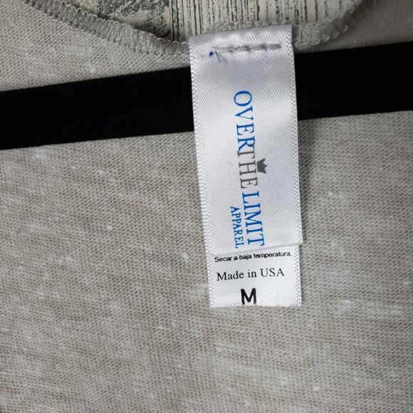 NWOT Over The Limit Apparel Oatmeal Racerback Tank Top Women's Size Medium - Picture 7 of 9